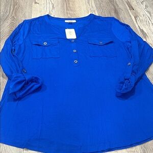 Style & co
Vibrant Blue Long Sleeve Blouse new with tag Size Medium
